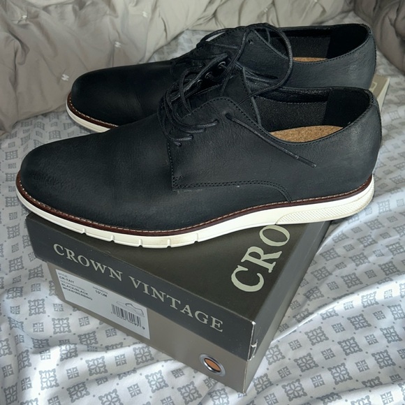 Crown Vintage Black Oxford Shoes - 10.5 - Picture 1 of 6
